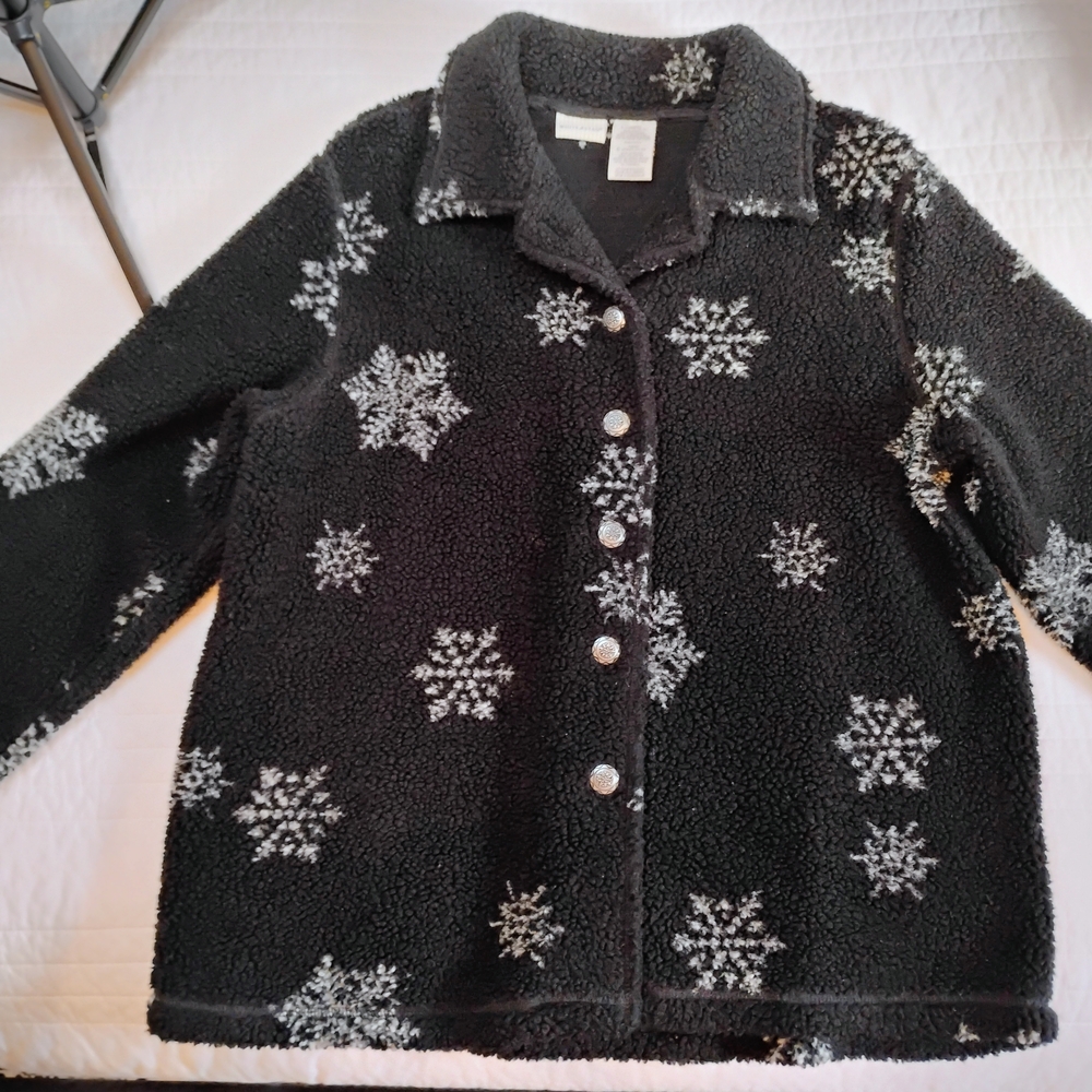 White Stag Woman's Snowflake Serpa Black and White Utility Jacket Size L 12/14